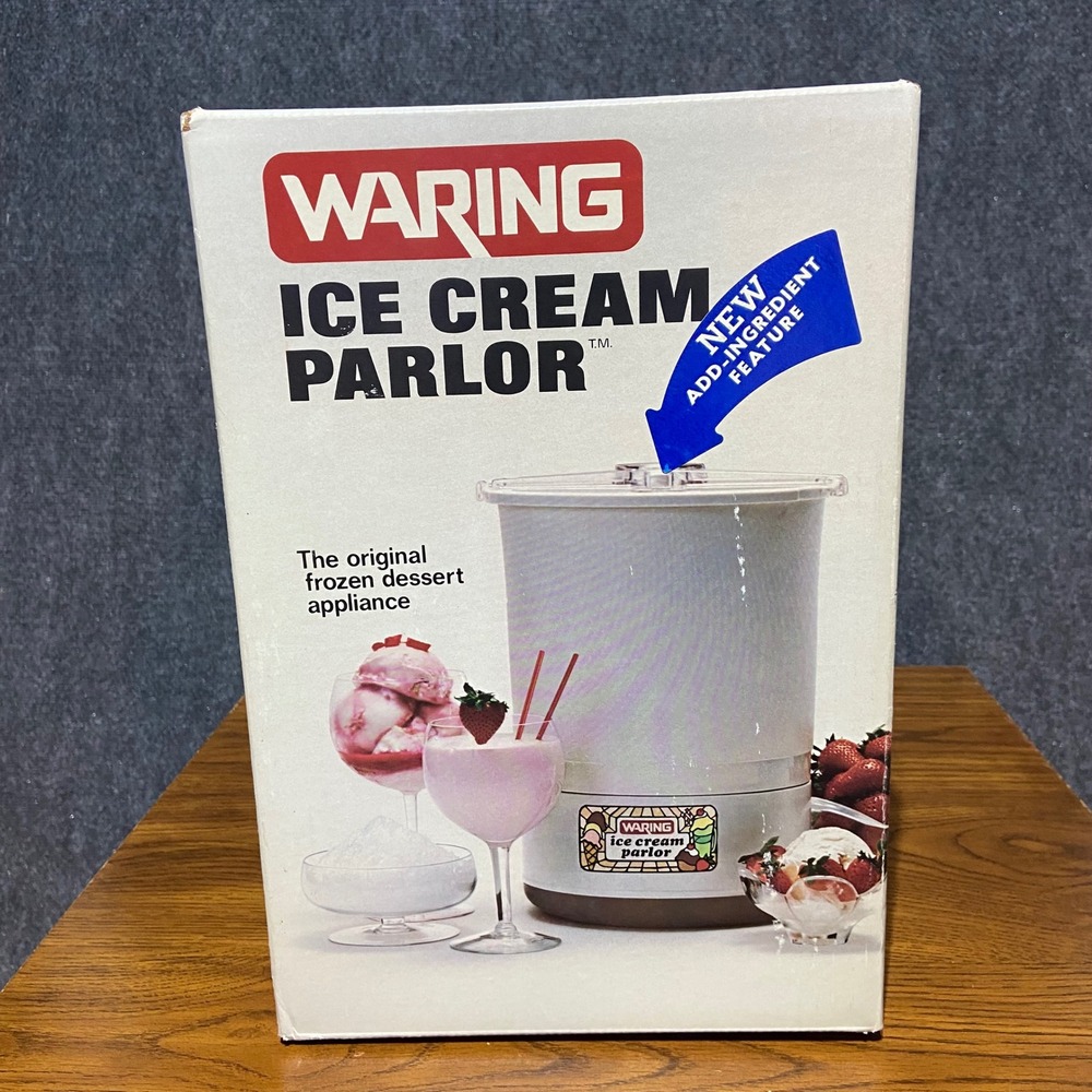 Waring Ice Cream Parlor CF520-1 White Frozen Dessert Maker Half Gallon Vintage